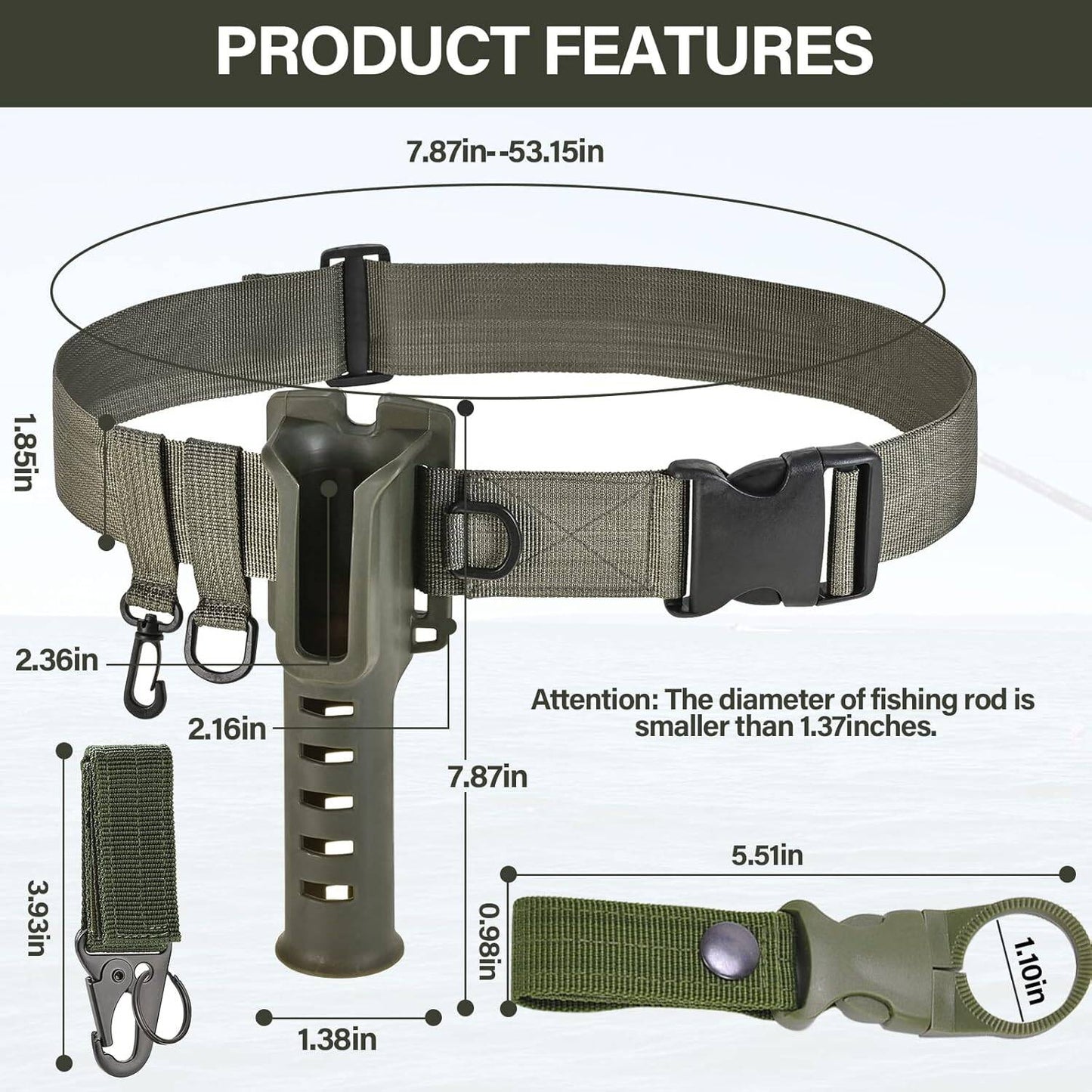 🍁 Fall Sale-50% OFF🐠Fishing Rod Holder Belt